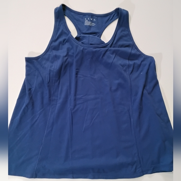 Livi Racerback Tank Top Womens Size 18/20 Blue Flare Hem - Picture 2 of 8